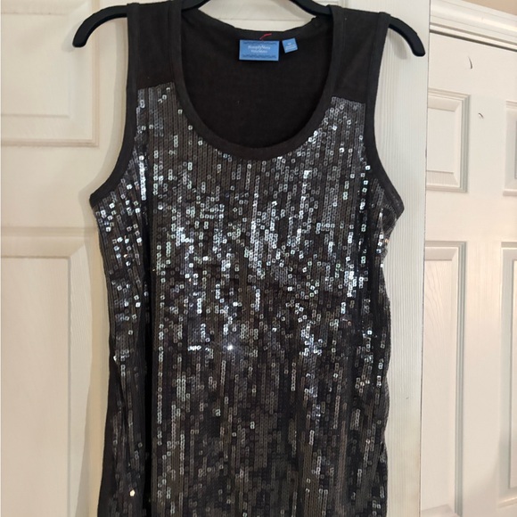 Simply Vera Vera Wang Tops - Simply Vera Wang Black Sequin Scoop Neck Tank Top